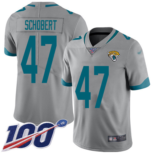 Jacksonville Jaguars #47 Joe Schobert Silver Youth Stitched NFL Limited Inverted Legend 100th Season Jersey->youth nfl jersey->Youth Jersey